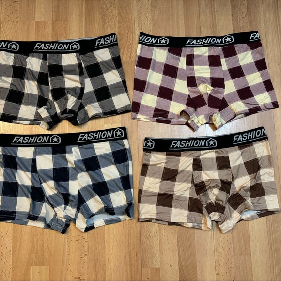 Bundle of 4 Men’s Plaid Fashions Breathable Pouch Boxer Briefs, Size M - Picture 1 of 7